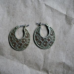 VINTAGE CHEETAH DETAILED CHUNKY HOOP EARRINGS